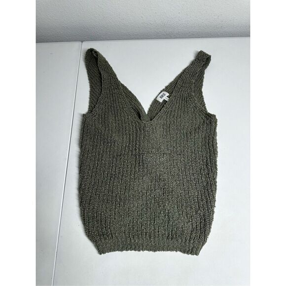 BKE Crochet Bohemian Tank Top Twisted Back Size S Cotton Blend Dust Green - Picture 1 of 7